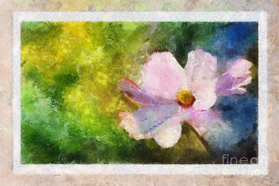 Sunny Pink Cosmos Painting by Teri Atkins Brown