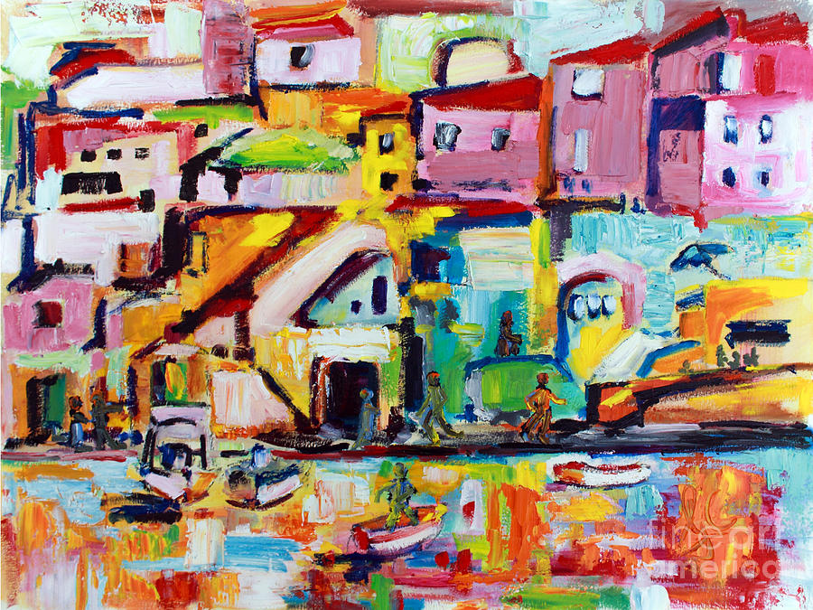 Sunny Procida Italy Oil Painting Painting by Ginette Callaway - Fine ...