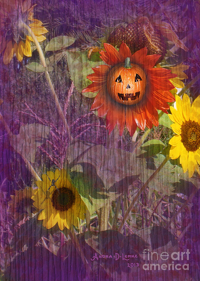 Halloween Digital Art - Sunny Pumpkin by Audra Lemke Halloween Digital Art - Sunny Pumpkin by Audra Lemke