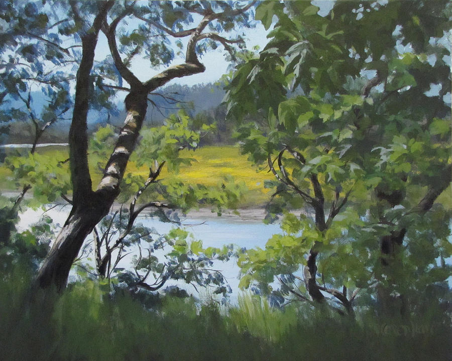 Sunny River Painting by Karen Ilari
