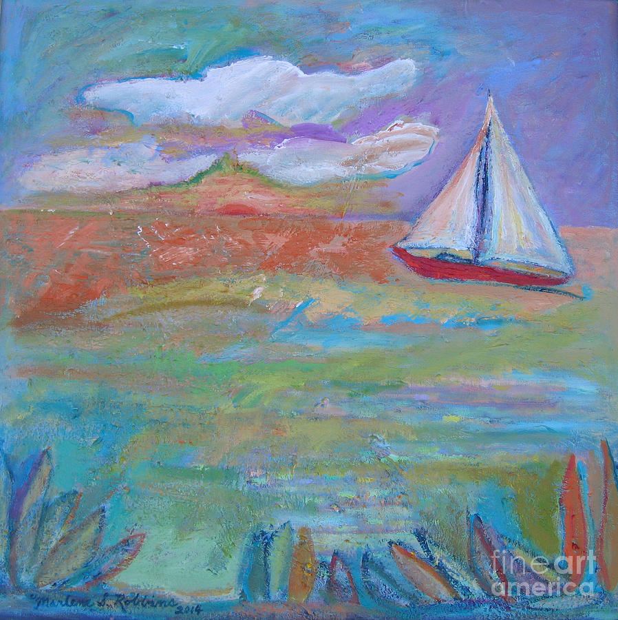 Sunny Sailing  Painting by Marlene Robbins