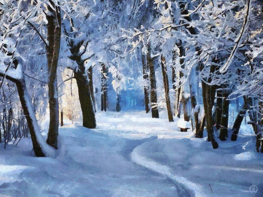 Sunny snowy day Digital Art by Gun Legler