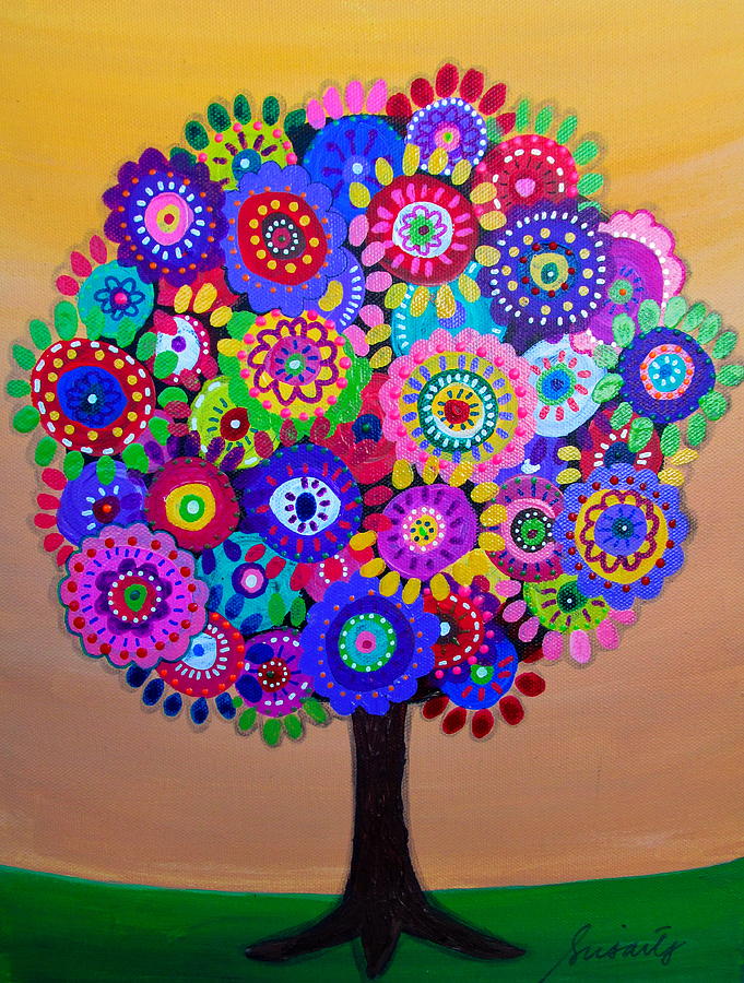 Sunny Tree Of Life Painting by Pristine Cartera Turkus