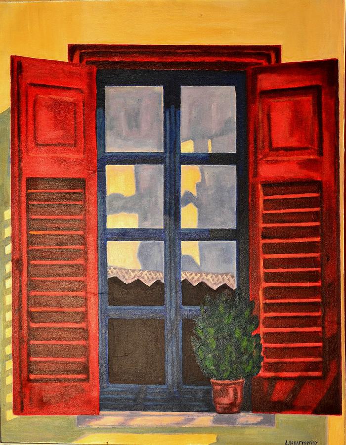 Acrylic Painting - Sunny Window by Dimitra Papageorgiou