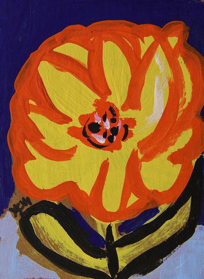 Sunny Yellow Orange Painting by Mary Carol Williams