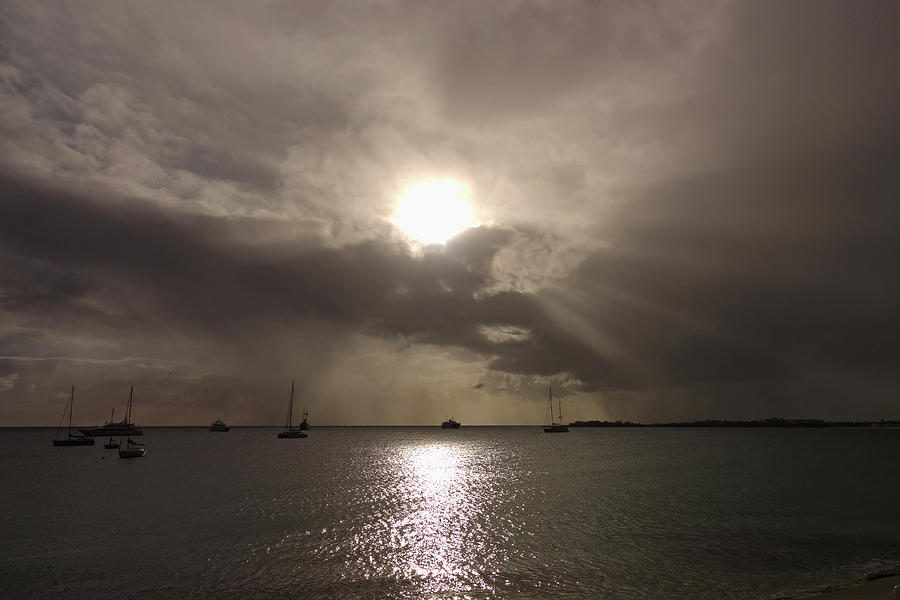 Sunrays over Simpson Bay Photograph by Toby McGuire