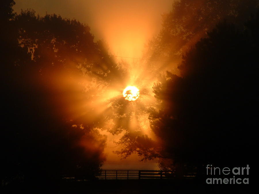 Sunrays Sunrise on Lake Oconee Photograph by Reid Callaway
