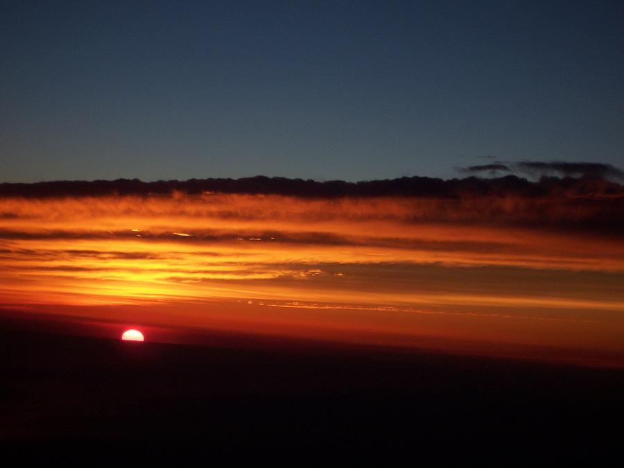 Sunrise Photograph - Sunrise above the clouds by Anthony Stone