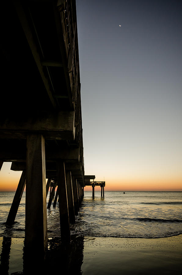 Sunrise and Moon at Tybee Island Photograph by Anthony Doudt