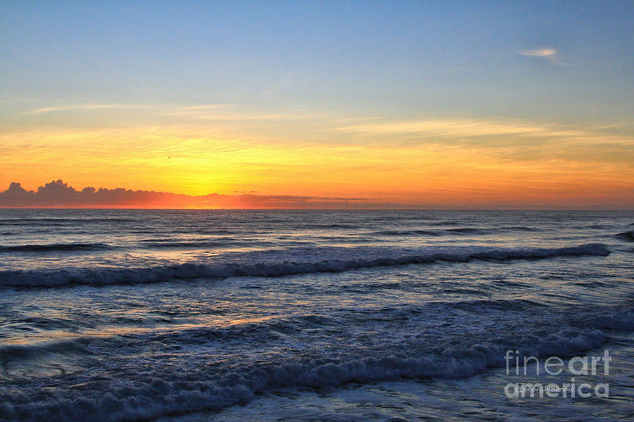 Sunrise and Waves Photograph by Deborah Benoit