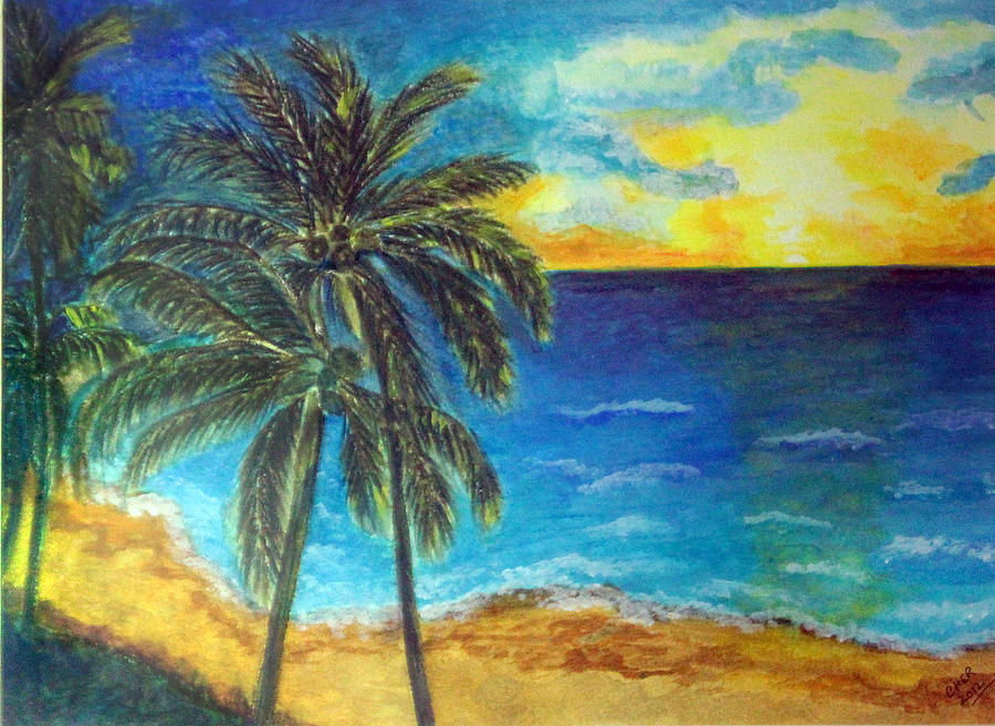 Sunrise at Bottom Bay Barbados Painting by Cher Corbin - Pixels