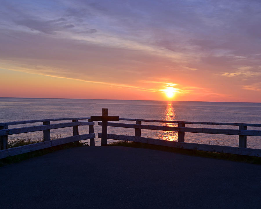Sunrise at Cape Spear St Johns Newfoundland Photograph by Lisa Phillips
