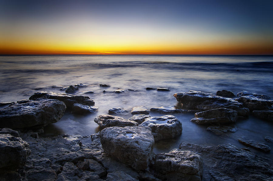 Sunrise At Cave Point Photograph