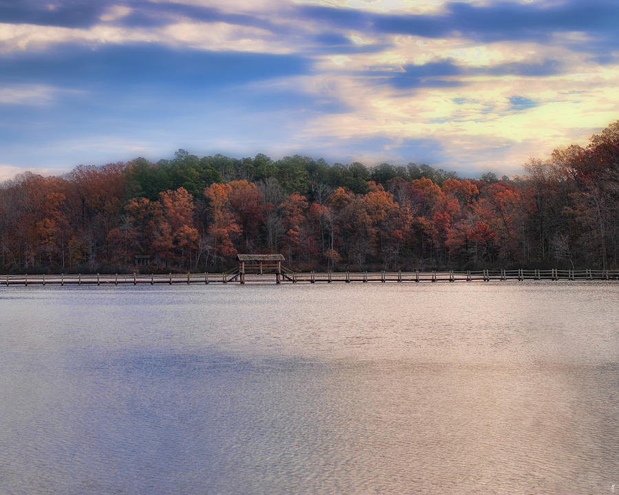 Sunrise at Chickasaw - Autumn Lake Scene Photograph by Jai Johnson