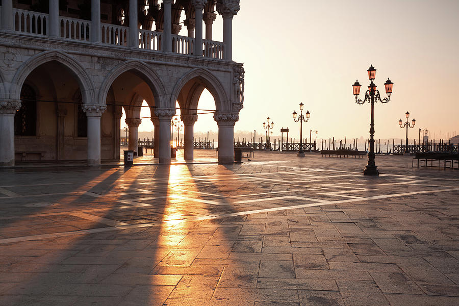 Sunrise At Ducal Palace In Venice Italy By Matteo Colombo