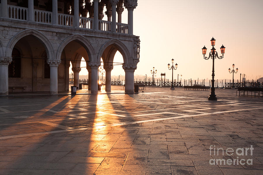 Sunrise at ducal palace in Venice Photograph by Matteo Colombo