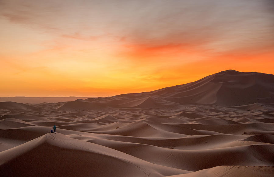 Sunrise at Erg Chebbi Sand Dunes, Morocco, North Africa Photograph by Paul Biris