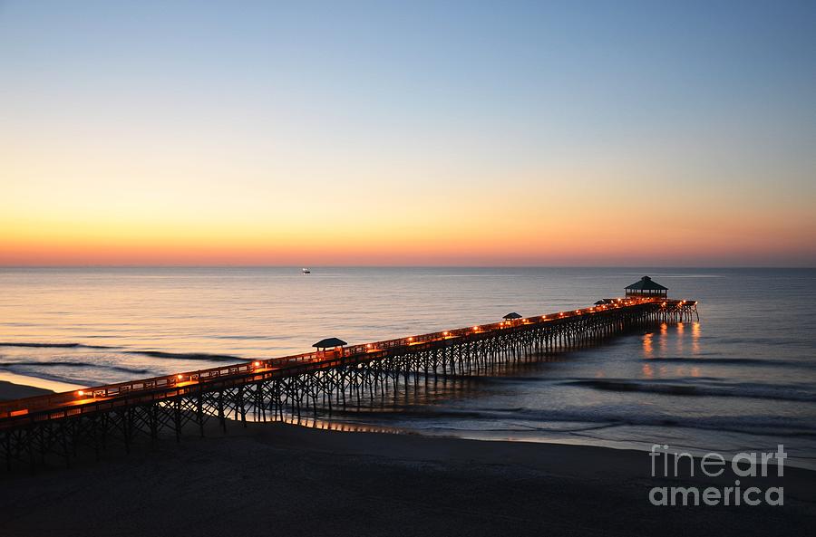 Sunrise At Folly Beach Photograph by Mel Steinhauer