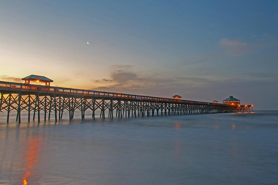 Sunrise At Folly Beach Pier Charleston Sc Photograph by Willie Harper