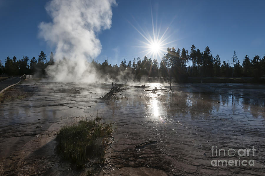 Sunrise at Fountain Paint Pots - Yellowstone National Park Photograph by Sandra Bronstein