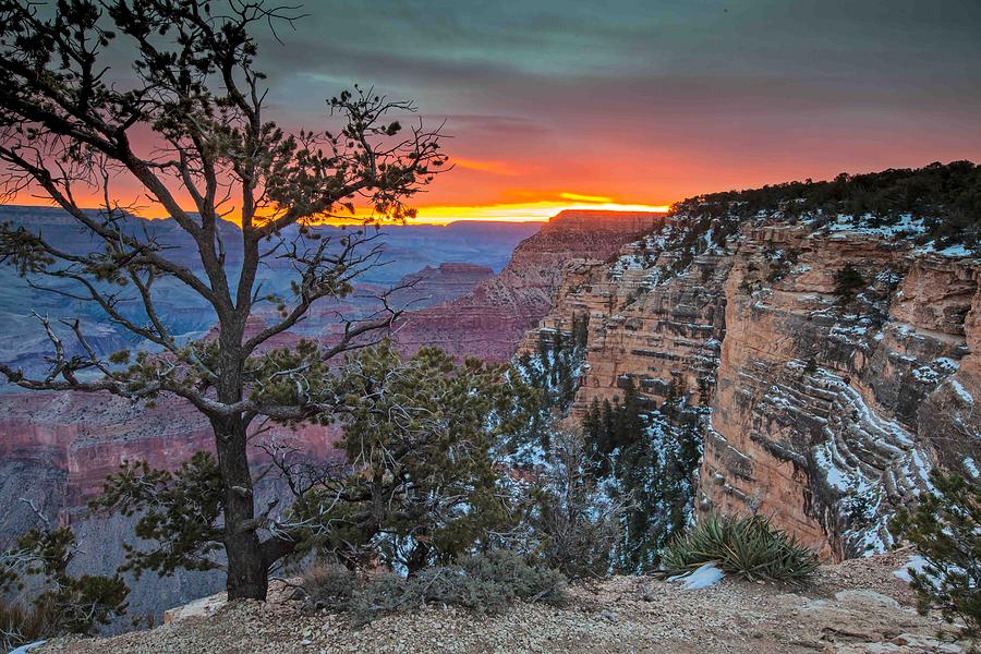 Sunrise at Grand Canyon Arizona Scenic Photography Photograph by Rob Travis