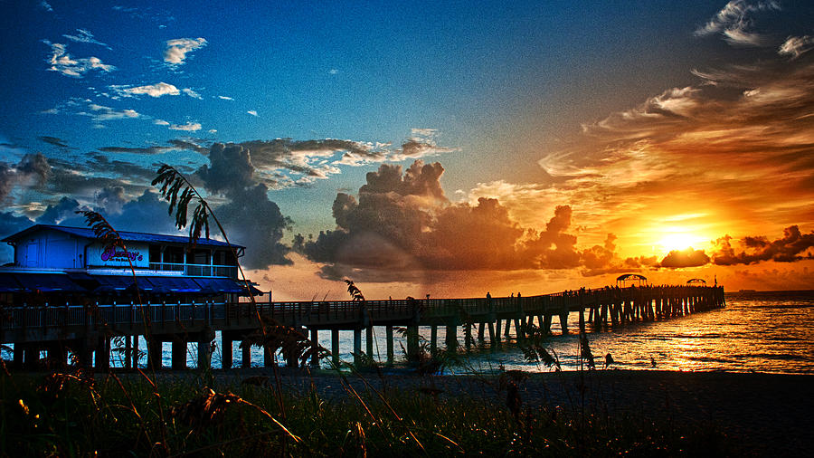 Sunrise At Lake Worth Pier Photograph by Don Durfee