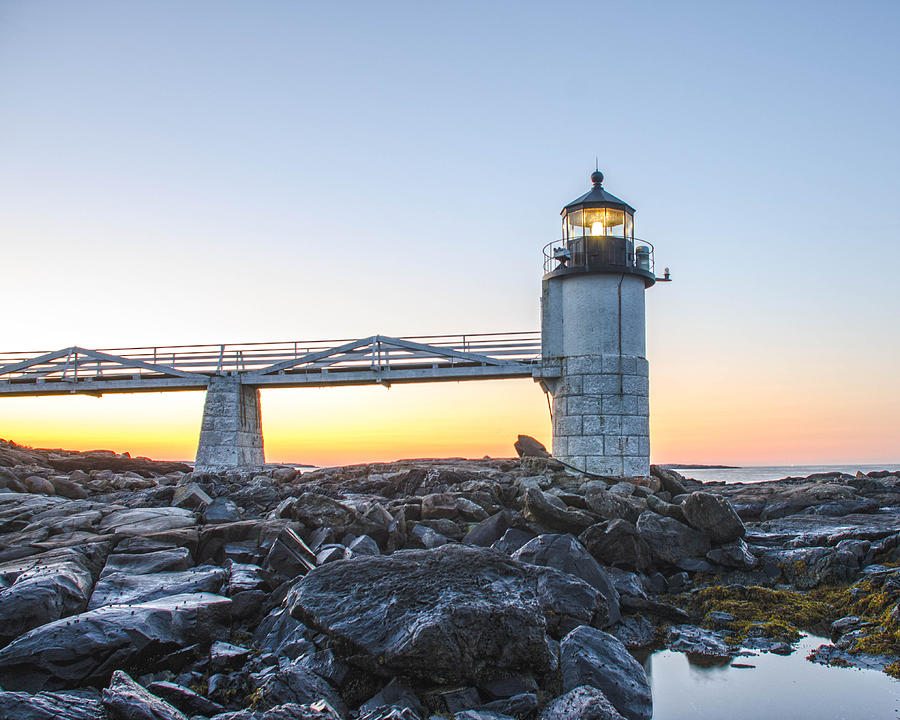 Sunrise at Marshall Point Lighthouse Photograph by Gary Wightman