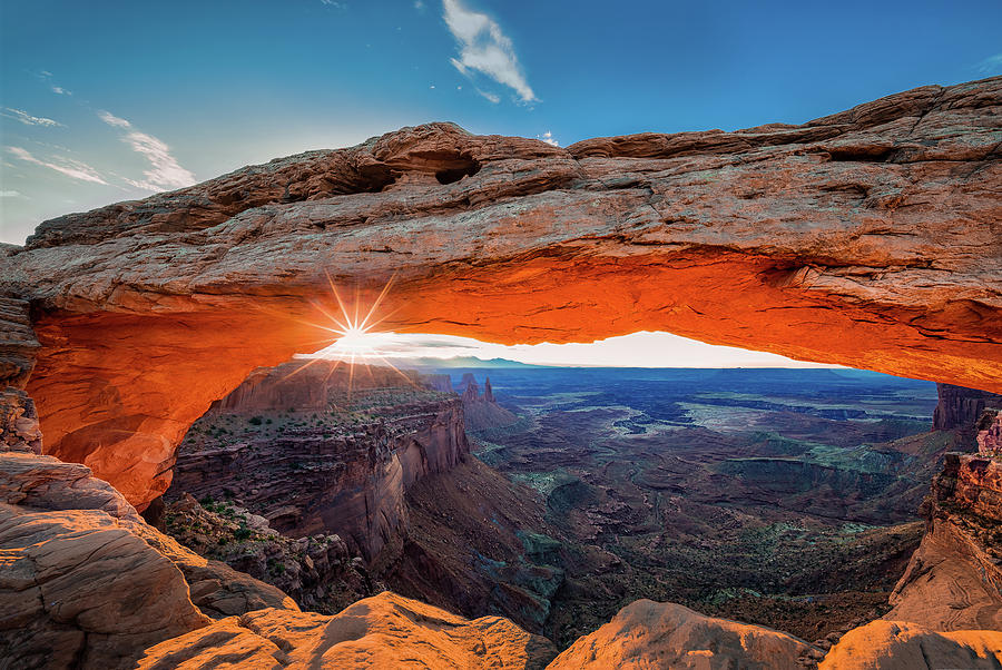 Canyonlands Photograph - Sunrise At Mesa Arch by Michael Zheng