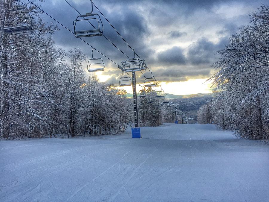 Sunrise at Okemo Mountain Photograph by Pat Moore