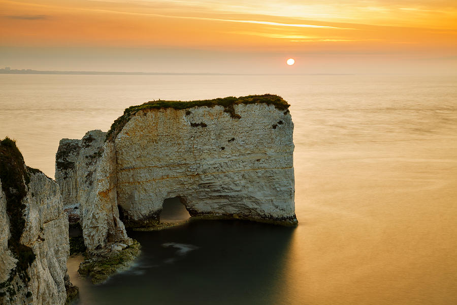 Sunrise at Old Harry Rocks Photograph by Ian Middleton