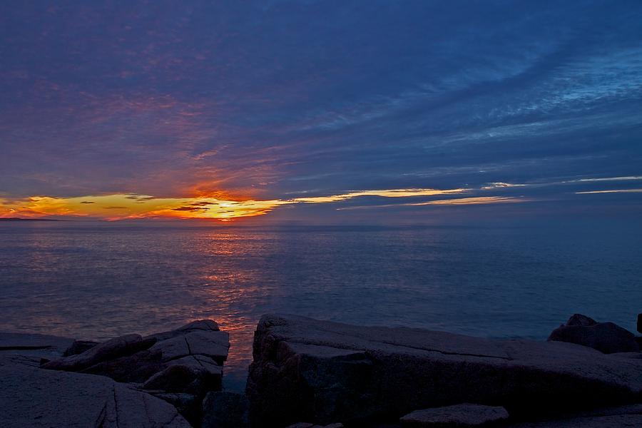 Sunrise at Otter Cliffs Photograph by Stuart Litoff