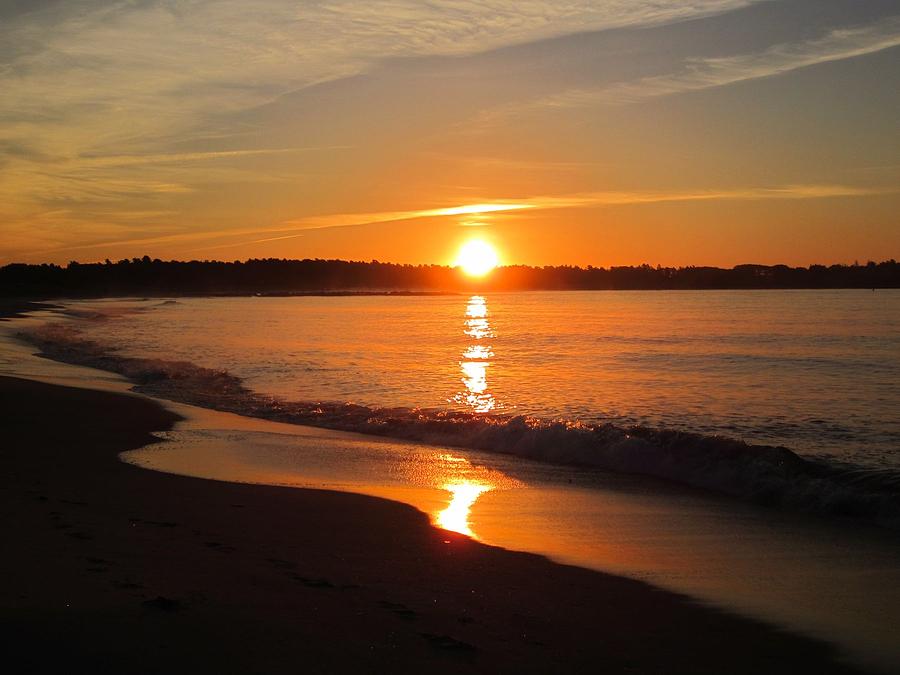 Landscape Photograph - Sunrise at Pine Point Beach Maine by Patricia Urato