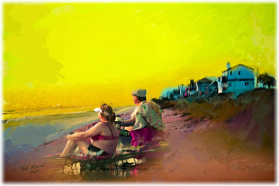 Beach Painting - Sunrise at Ponte Vedras by Ted Azriel