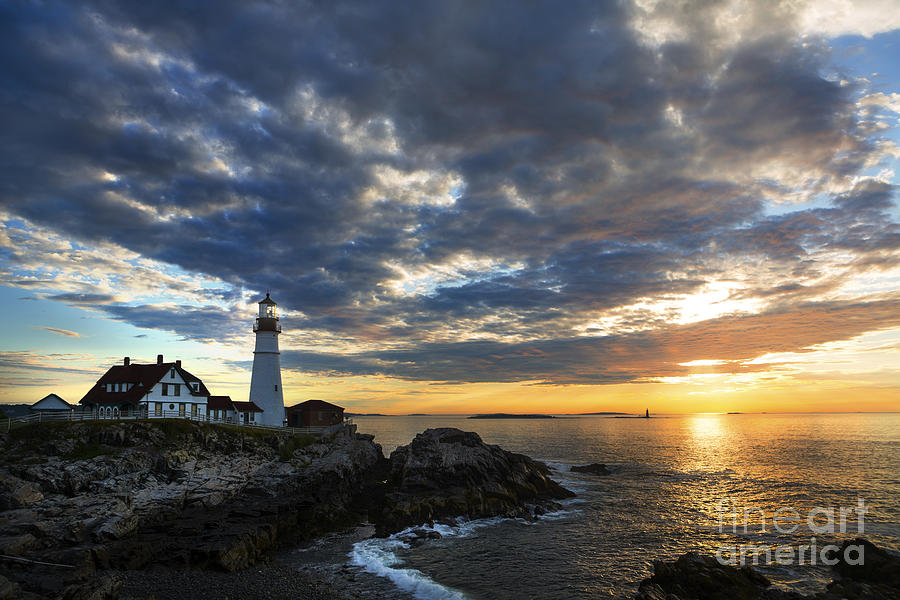 Inspirational Photograph - Sunrise at Portland Head Light by Diane Diederich