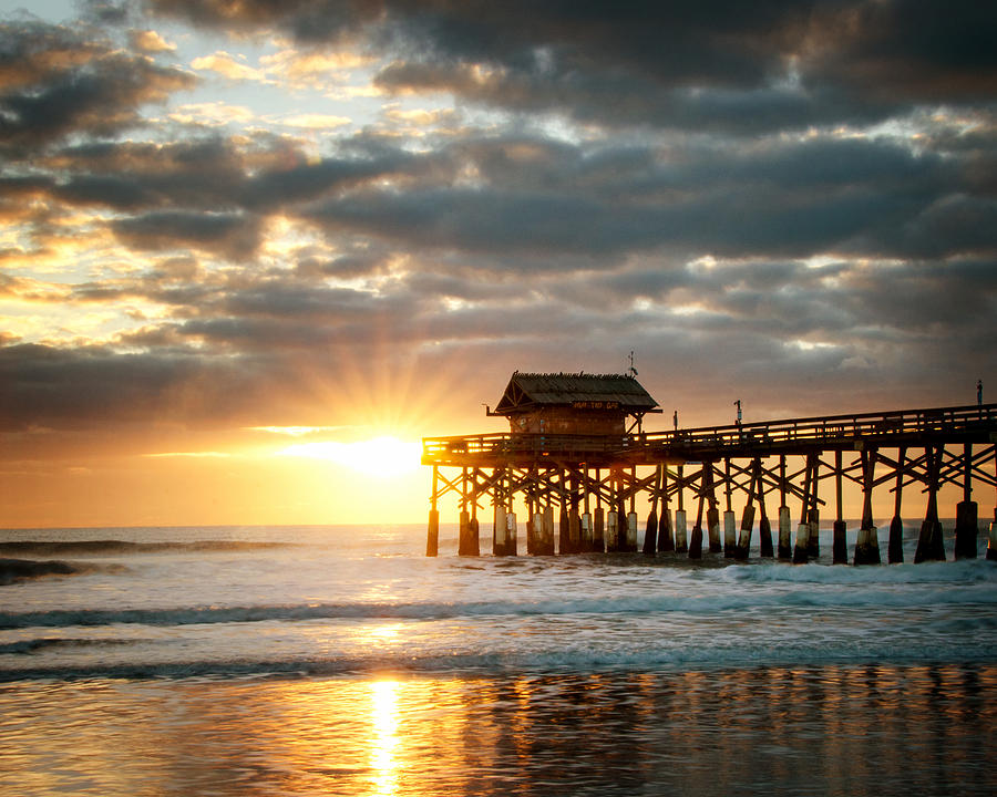 Sunrise At The Cocoa Beach Pier Photograph by Vicki Jauron