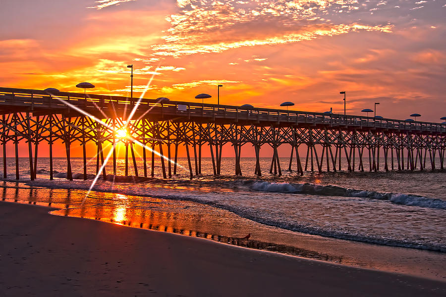 Sunrise at the Garden City Pier Photograph by Terry Shoemaker Pixels
