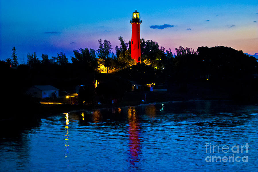 Lighthouse Photograph - Sunrise at the Jupiter Lighthouse by Brenda Gutierrez Moreno