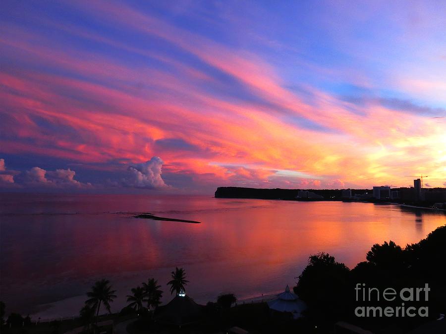 Sunrise at Tumon Bay Guam Photograph by Scott Cameron
