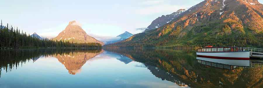 Sunrise At Two Medicine Lake Photograph by Peter Adams