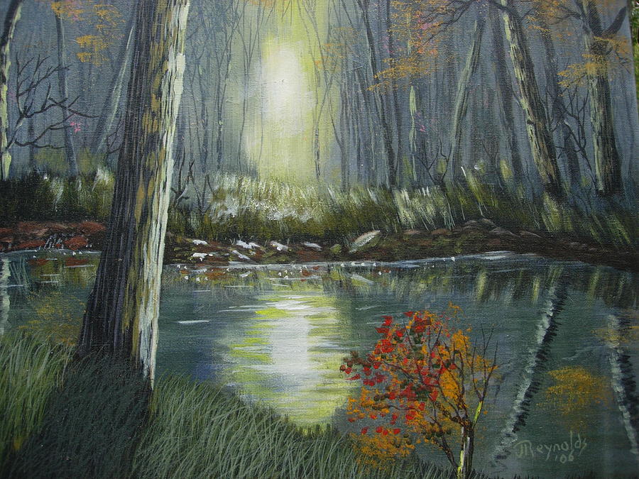 Tree Painting - Sunrise at Woods Pond by Joe Reynolds