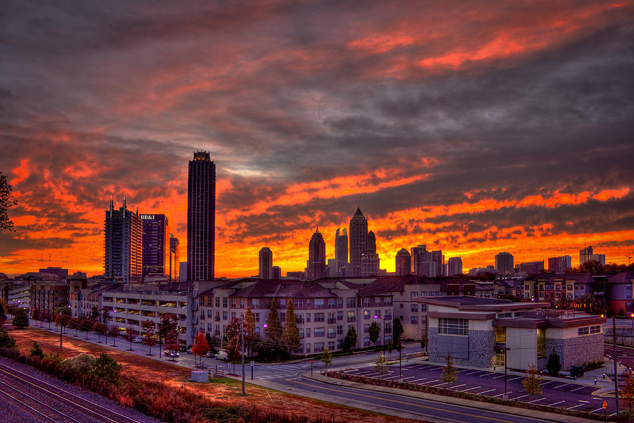 Sunrise Atlantic Station Midtown Atlanta Photograph by Reid Callaway