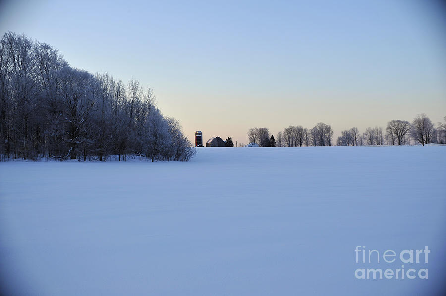 Winter Photograph - Sunrise Barn by Elaine Mikkelstrup