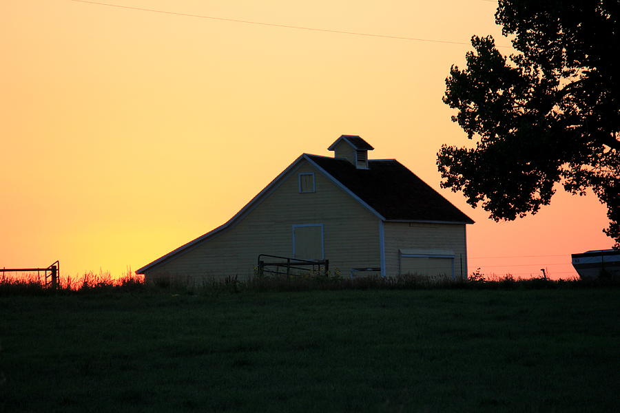Sunrise Behind The Barn Photograph by Trent Mallett