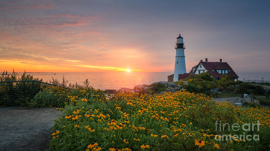 Sunrise Bliss At Portland Lighthouse Photograph