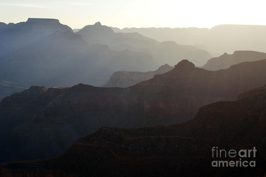 Grand Canyon National Park Photograph - Sunrise Canyon Silhouettes in Grand Canyon National Park by Shawn OBrien