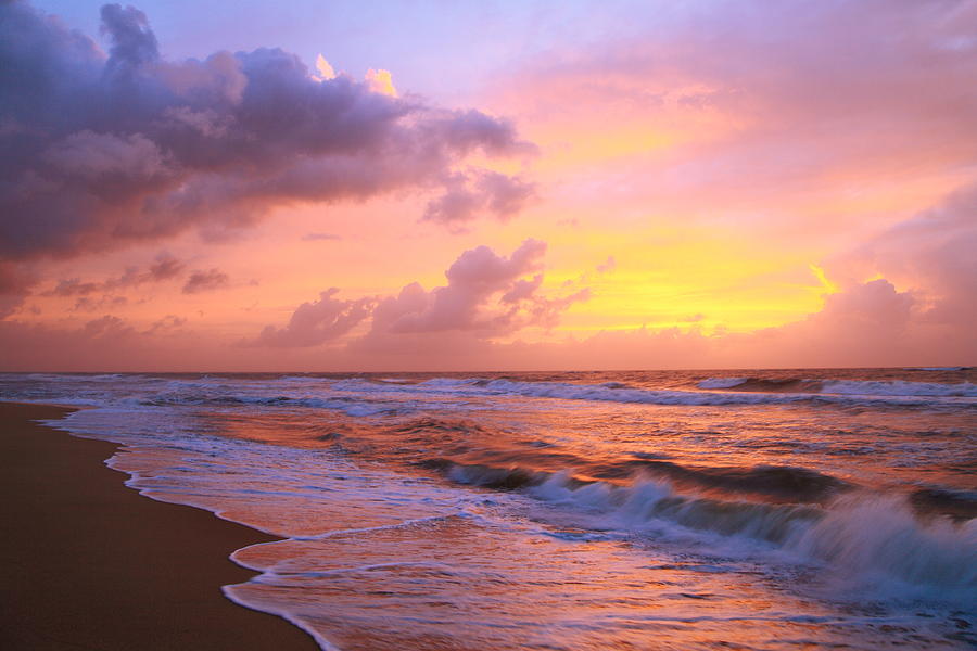 Sunrise Clouds Over Atlantic Surf Photograph