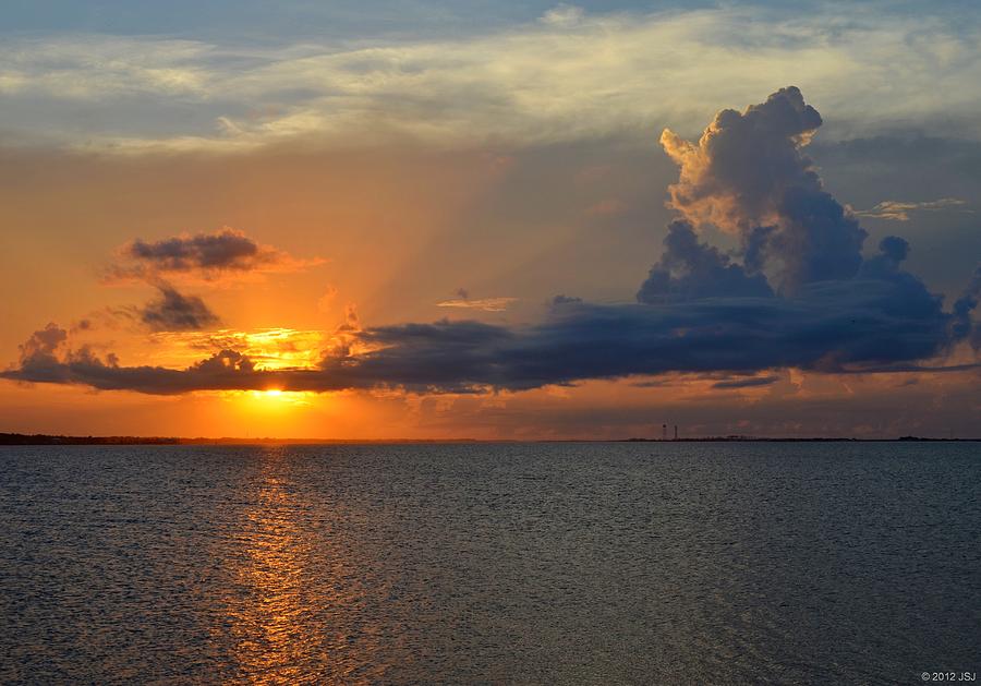 Sunrise Colors as Storms Build over Santa Rosa Sound Photograph by Jeff at JSJ Photography