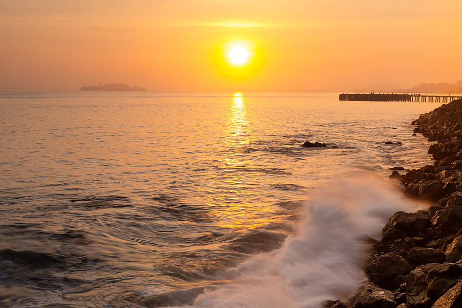 Sunrise Colors - San Francisco Bay Photograph by David Yu