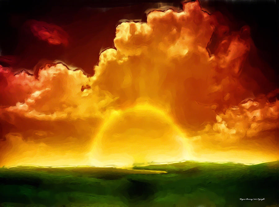 Sunrise Explosion Painting by Wayne Bonney