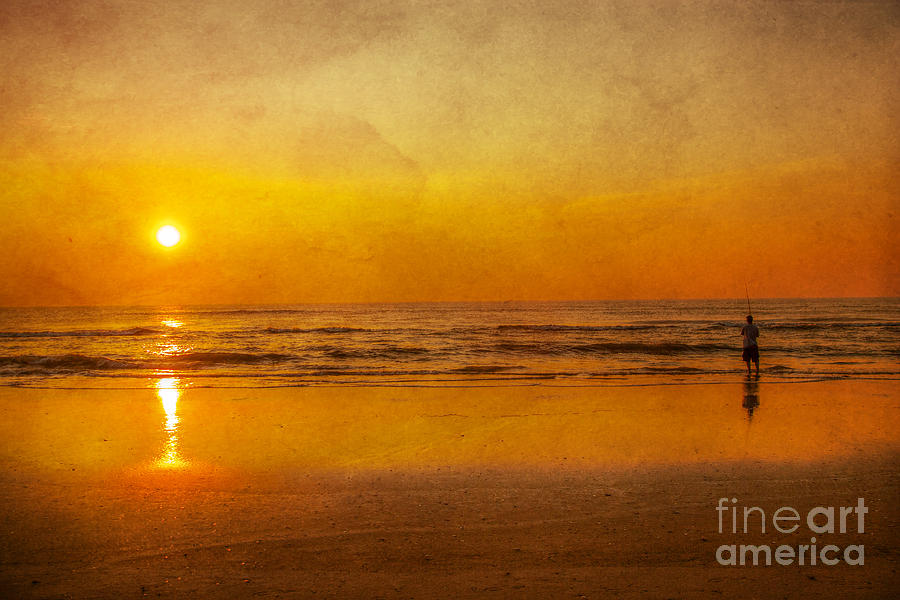 Beach Photograph - Sunrise Fisherman Outer Banks by Randy Steele
